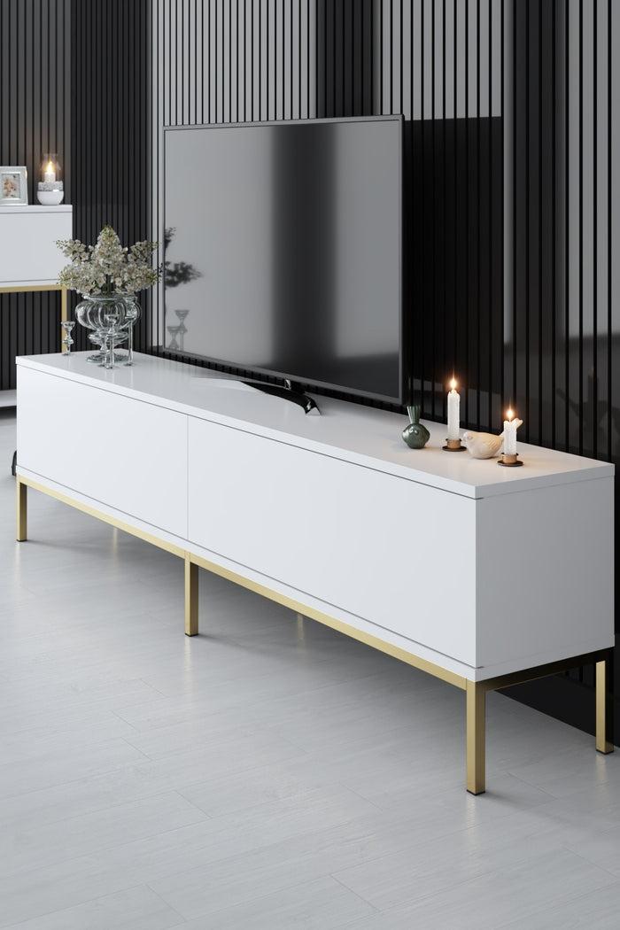 Dimehouse TV Meubel Lord Wit Goud Melamine 180x47x30 Cm