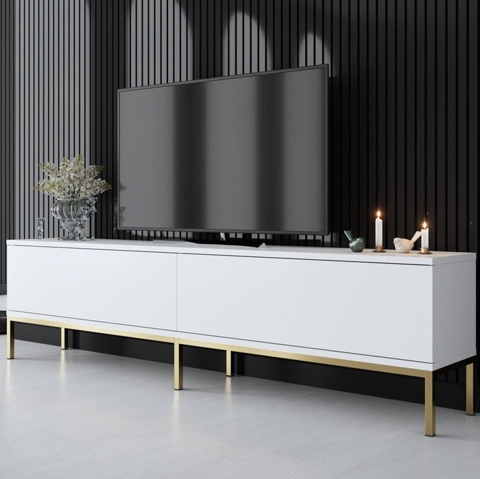 Dimehouse TV Meubel Lord Wit Goud Melamine 180x47x30 Cm