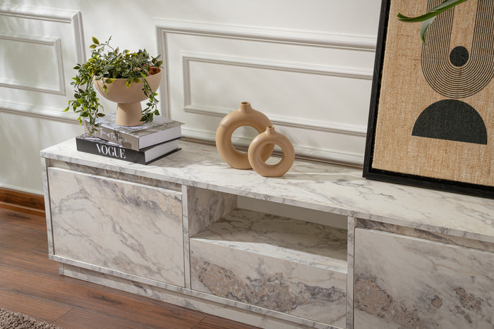 Dimehouse TV Meubel Marmer Melamine Flare 42x160x29 5 Cm