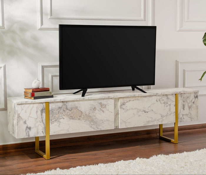 dimehouse TV Meubel Marmer Melamine Gouden Frame Blitz 50x180x29 5 cm