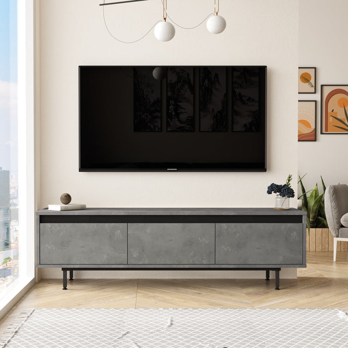 dimehouse TV Meubel Maya Zilver Zwart Melamine 160x45 2x35 5 cm