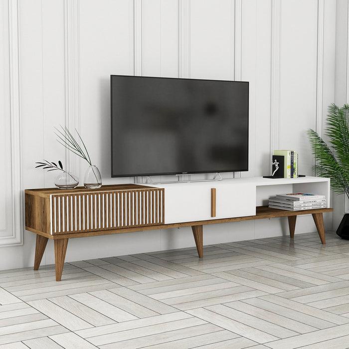 Dimehouse TV Meubel Milan Alt Walnoot Wit Melamine 180x40x35 Cm