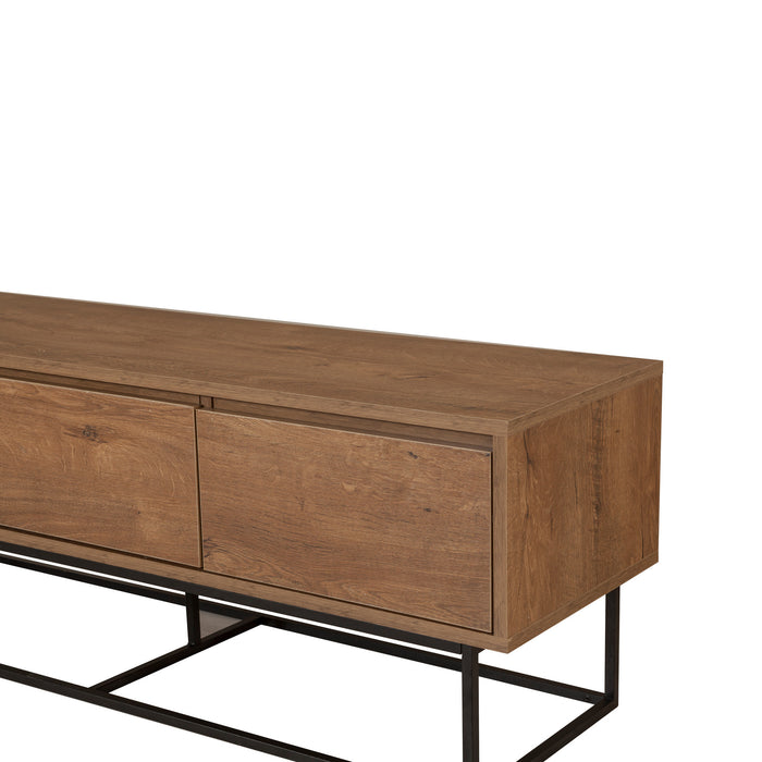 Dimehouse TV Meubel Milo Walnoot Zwart Melamine 140x50x40 Cm