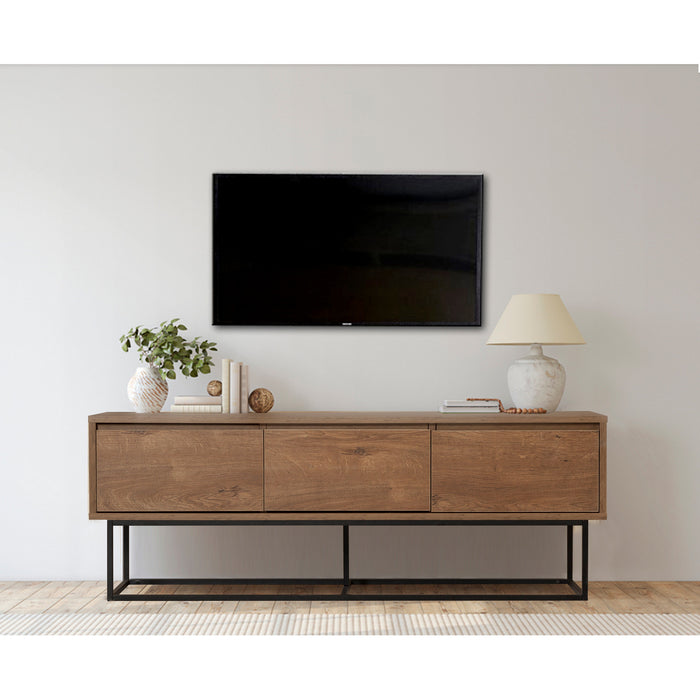 dimehouse TV Meubel Milo Walnoot Zwart Melamine 140x50x40 cm