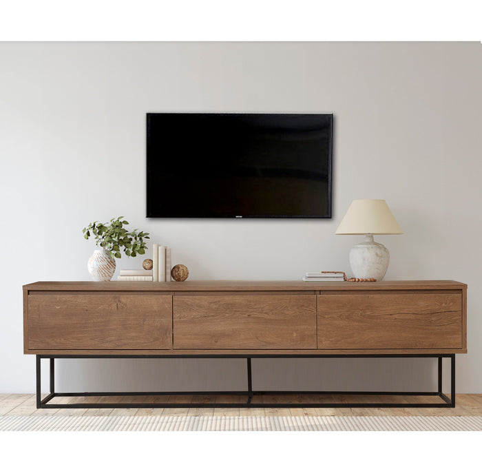 dimehouse TV Meubel Milo Walnoot Zwart Melamine 180x50x40 cm