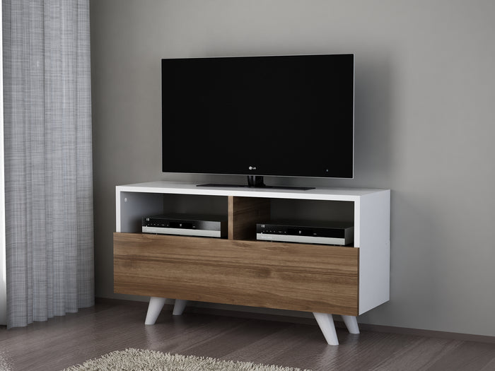 dimehouse TV Meubel Novella Wit Walnoot Melamine 90x50 6x29 5 cm