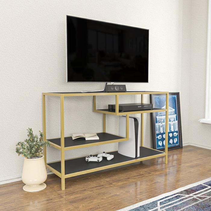 Dimehouse TV Meubel Robbins Gold Goud Antraciet Melamine 120x75x39 Cm
