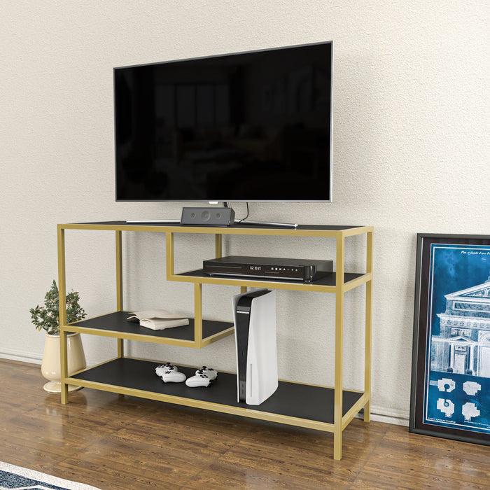 Dimehouse TV Meubel Robbins Gold Goud Antraciet Melamine 120x75x39 Cm
