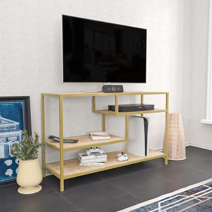 Dimehouse TV Meubel Robbins Gold Goud Eik Melamine 120x75x39 Cm