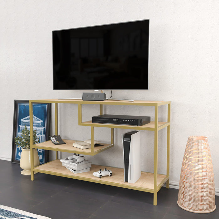 Dimehouse TV Meubel Robbins Gold Goud Eik Melamine 120x75x39 Cm