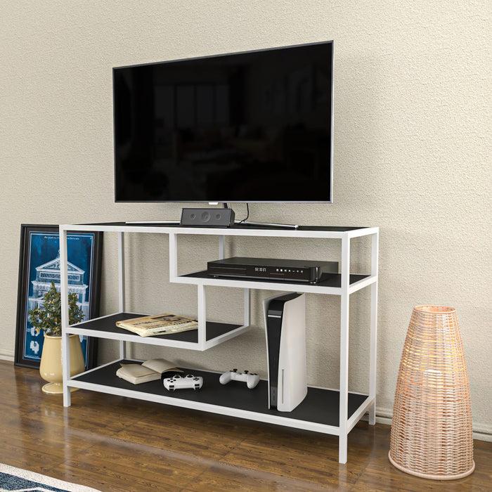 Dimehouse TV Meubel Robbins White Wit Antraciet Melamine 120x75x39 Cm