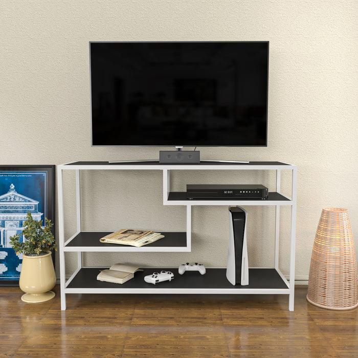Dimehouse TV Meubel Robbins White Wit Antraciet Melamine 120x75x39 Cm