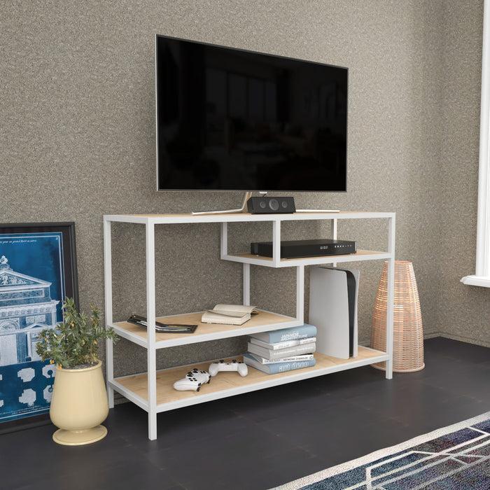 Dimehouse TV Meubel Robbins White Wit Eik Melamine 120x75x39 Cm