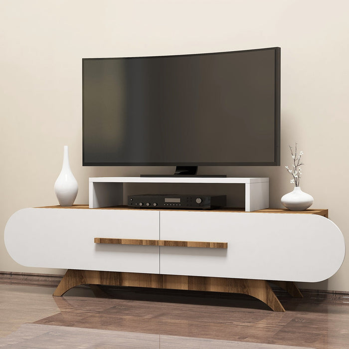 Dimehouse TV Meubel Rose Walnoot Wit Melamine 145x49 8x36 8 Cm