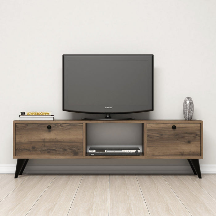 dimehouse TV Meubel Serenat Walnoot Zwart Melamine 138x42 6x29 5 cm