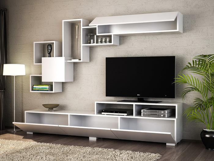 Dimehouse TV Meubel Set Elit Wit Melamine 210x46 8x36 8 Cm