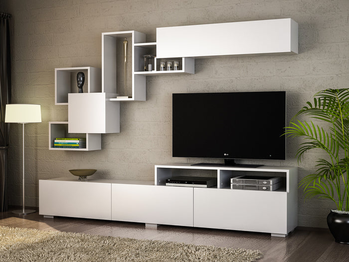 Dimehouse TV Meubel Set Elit Wit Melamine 210x46 8x36 8 Cm