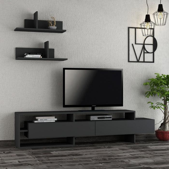 dimehouse TV Meubel Set Gara Antraciet Melamine 180x42x32 cm