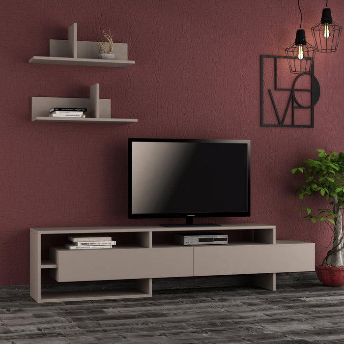 dimehouse TV Meubel Set Gara Mokka Melamine 180x42x32 cm