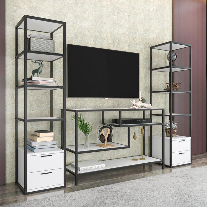 Dimehouse TV Meubel Set Robbins Black Zwart Wit Melamine 198x160x39 Cm