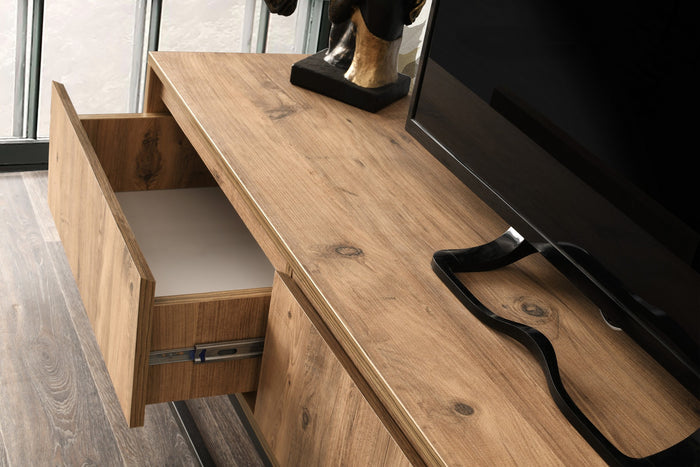 Dimehouse TV Meubel Tilsim Zwart Dennenhout Melamine 180x50x40 Cm