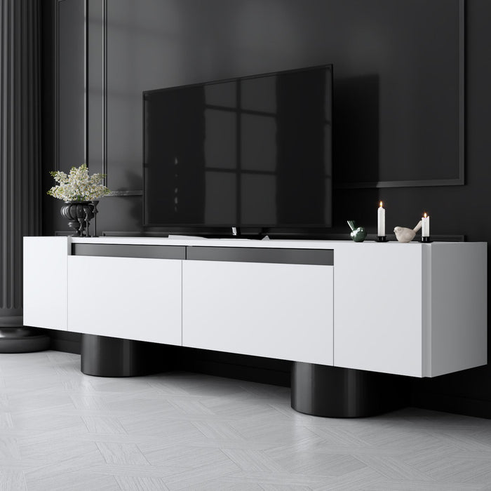 dimehouse TV Meubel Wit Bohem 180x50x30 - Zwart Frame dimehouse TV Meubel Wit Bohem 180x50x30 - Zwart Frame