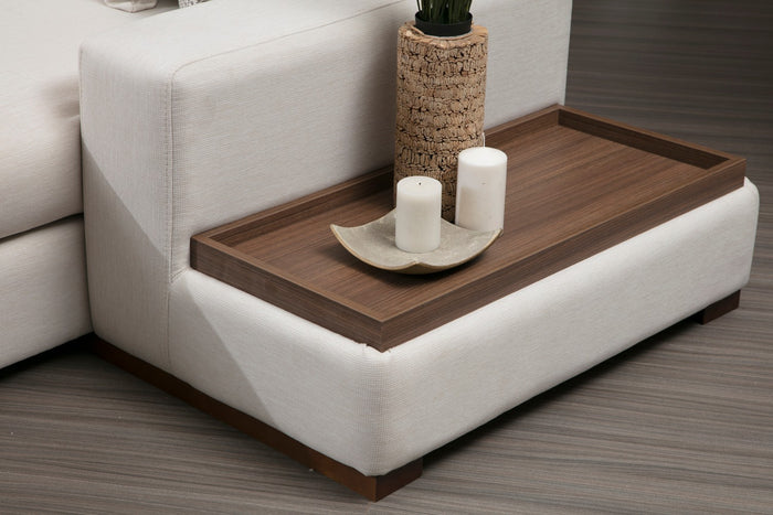 Dimehouse U Hoekbank Links Loop Beige - Met Hocker & Tafel