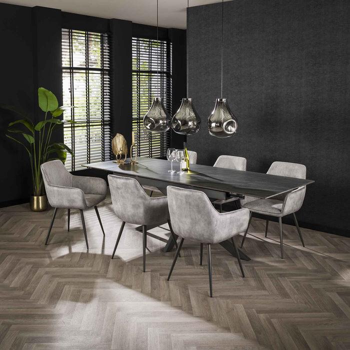 Dimehouse Uitschuifbare Eettafel Yva Zwart Keramiek 160-240x90 Cm