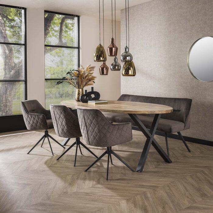 Dimehouse Velvet Eetkamerbank Marianne Antraciet 188 Cm