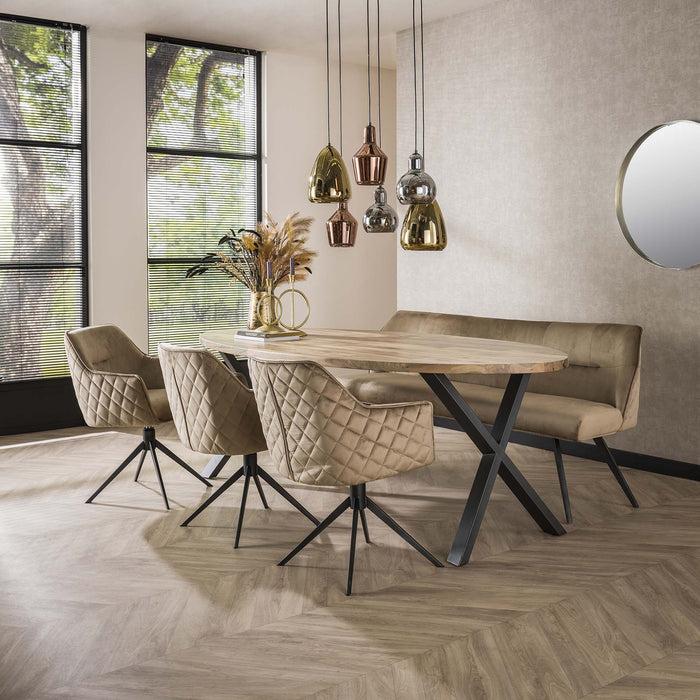 Dimehouse Velvet Eetkamerbank Marianne Champagne 188 Cm