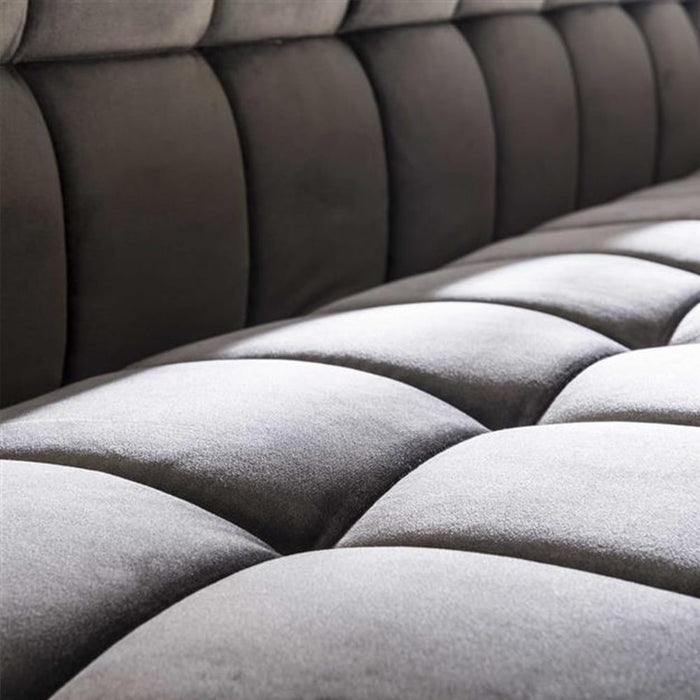 Dimehouse Velvet Eetkamerbank Romy Antraciet 200 Cm Geblokt