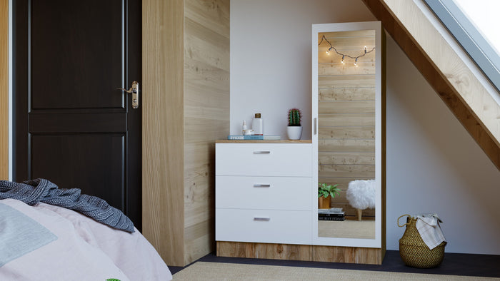 Dimehouse Wandkast Jade Atlantisch Dennenhout Wit Melamine 60x72x47 Cm