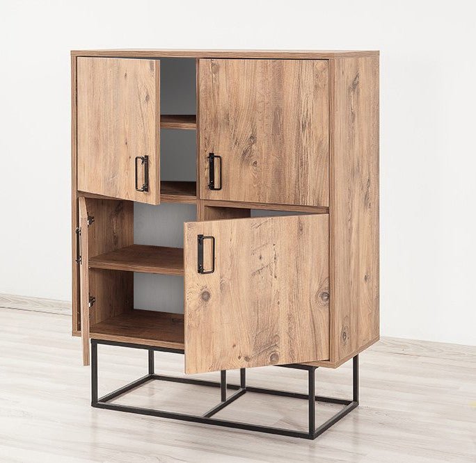 Dimehouse Wandkast Quantum Solo Atlantisch Dennenhout Zwart Melamine 93x115x36 Cm