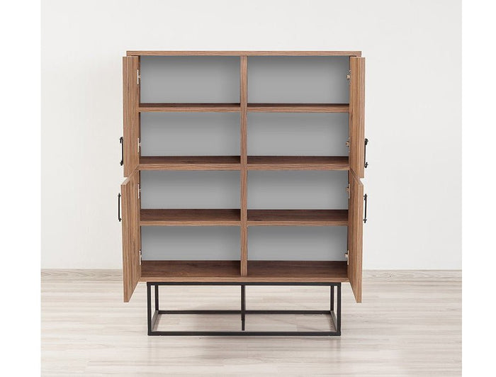 Dimehouse Wandkast Quantum Solo Atlantisch Dennenhout Zwart Melamine 93x115x36 Cm