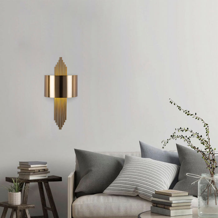 dimehouse Wandlamp 1-lichts Brons Goud Metaal Andes