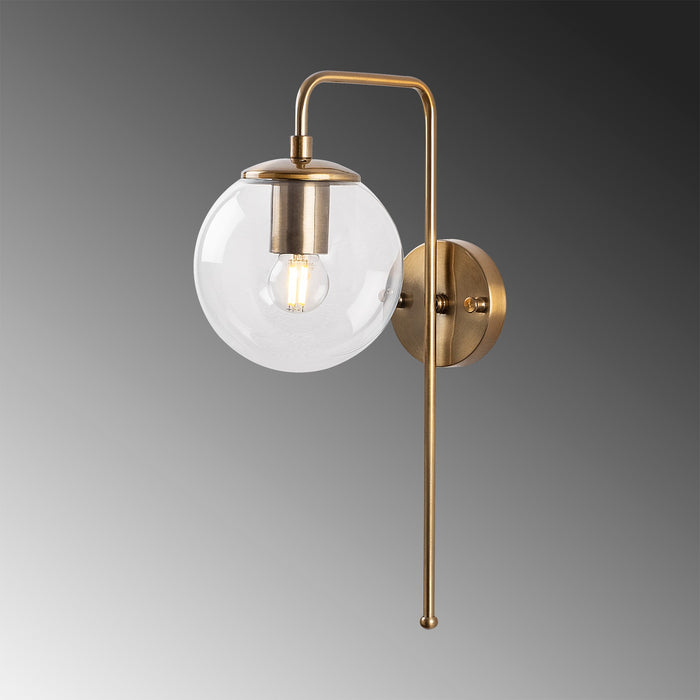 Dimehouse Wandlamp 1-lichts Bronskleurig Helder Glas Brim