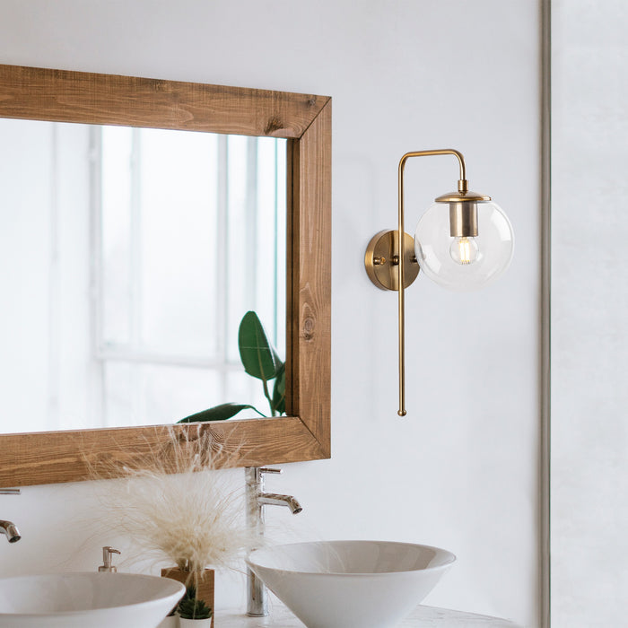 dimehouse Wandlamp 1-lichts Bronskleurig Helder Glas Brim