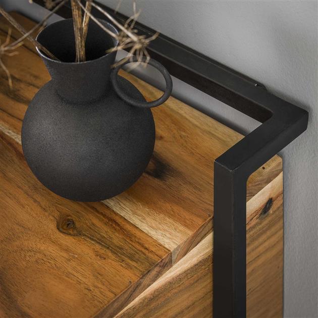 Dimehouse Zwevend Nachtkastje Industrieel Naomi Acaciahout Open Vak