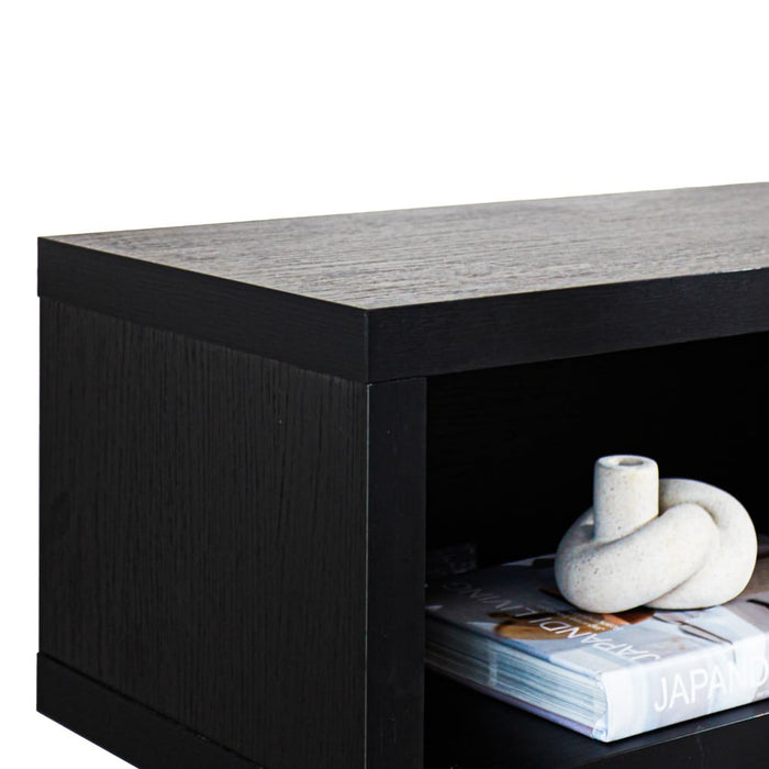 Dimehouse Zwevend TV Meubel Zwart Melamine Bernie 125x30x35 Cm