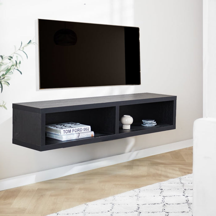 dimehouse Zwevend TV Meubel Zwart Melamine Bernie 125x30x35 cm