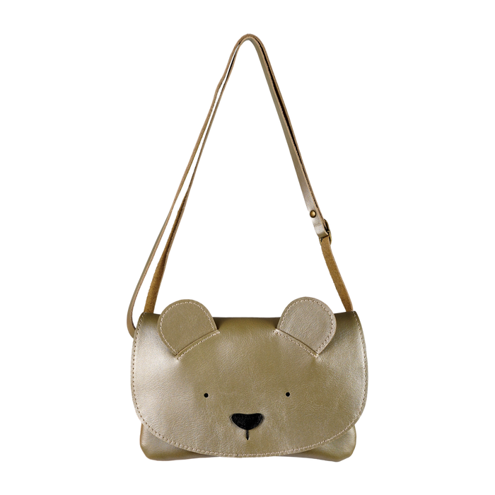 Donsje Alaula Purse | Bear | Champagne Metallic Leather