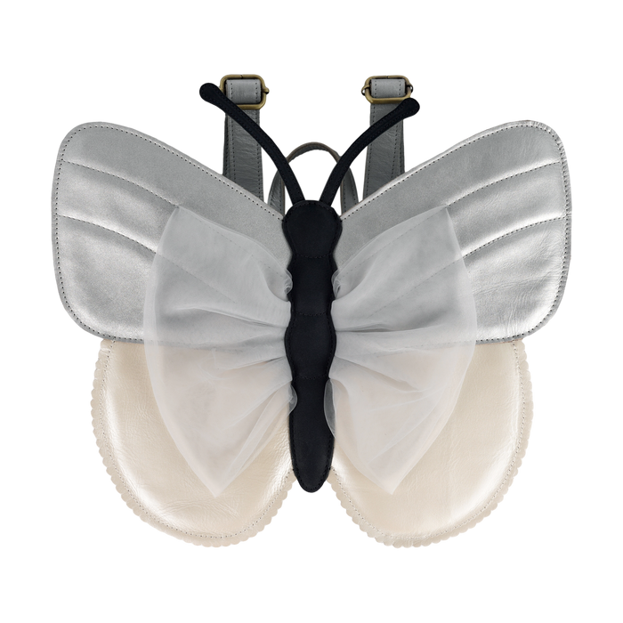 donsje Alja Backpack | Vlinder | Silver Grey Metallic Leather