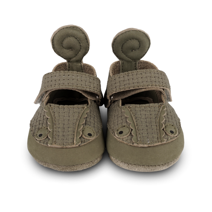 Donsje Amigu Shoes | Chameleon | Stone Square Stamped Nubuck