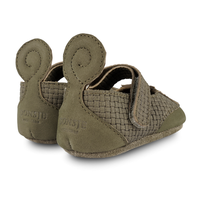 Donsje Amigu Shoes | Chameleon | Stone Square Stamped Nubuck