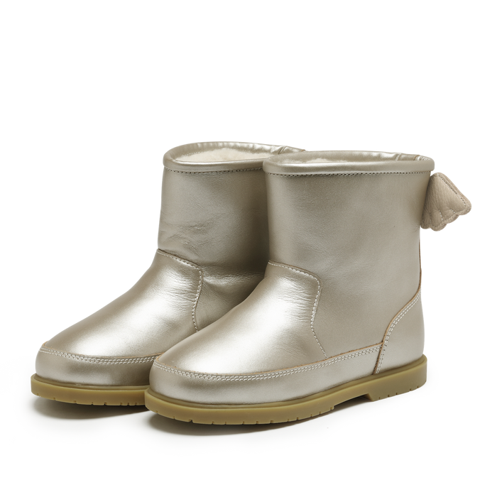 donsje Angela Boots | Wings | Off White Metallic Leather