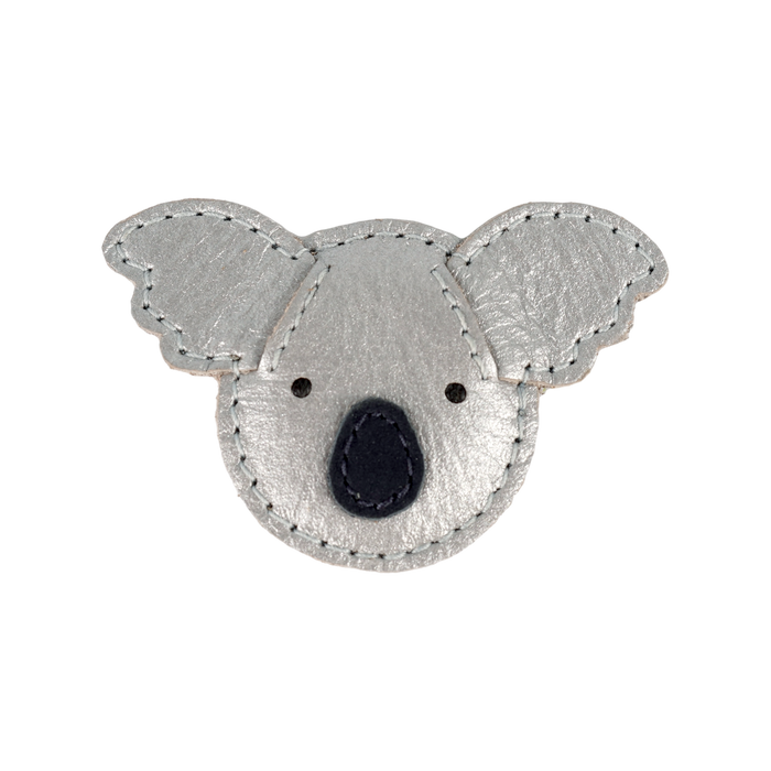donsje Blinc Clip | Koala | Silver Grey Metallic Leather