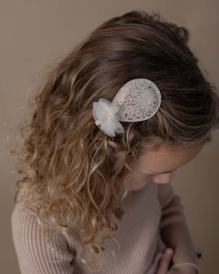 Donsje Alja Clip | Balloon | Cream Metallic Suede