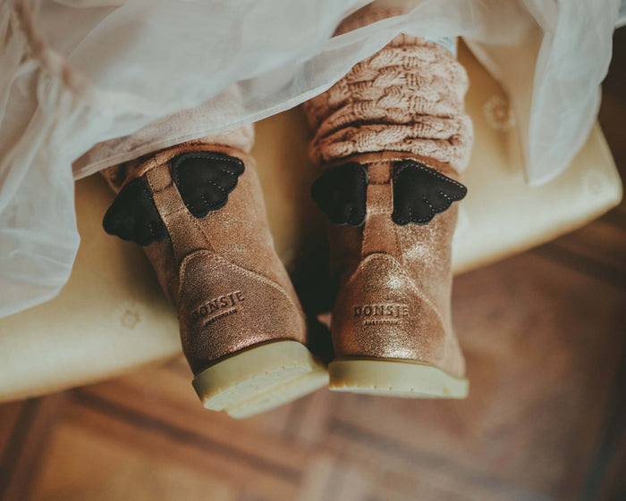 Donsje Angela Boots | Wings | Bronze Metallic Leather