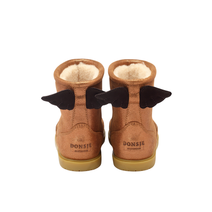donsje Angela Boots | Wings | Bronze Metallic Leather