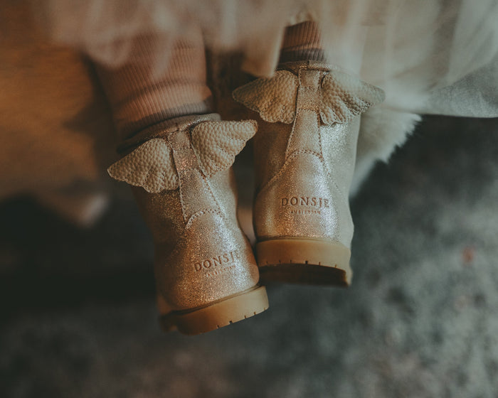 Donsje Angela Boots | Wings | Silver Metallic Leather